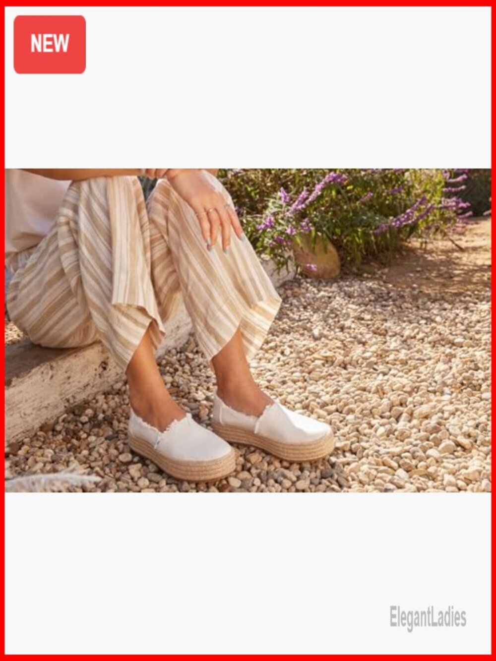 Women's Espadrille Platform Slip-On Shoes with OrthoLite Insole - Picture 6 of 6